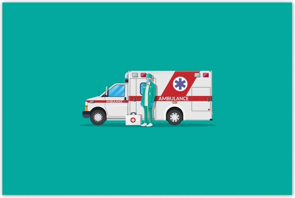 Poszterek 120x80 Mentőautó Orvos