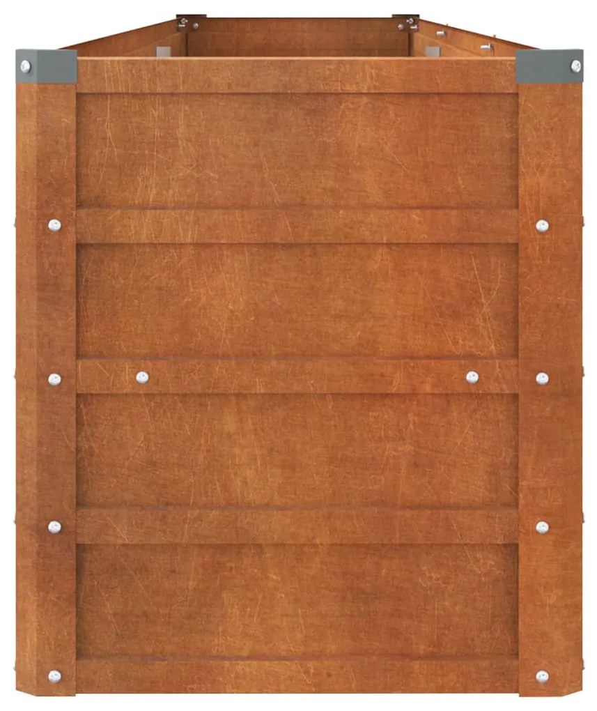rozsda színű corten acél kerti magaságyás 240 x 40 x 45 cm