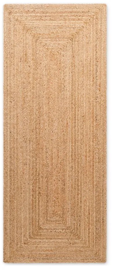 Natúr színű kétoldalas-kézi szövésű juta futószőnyeg 80x200 cm Juno – Hanse Home