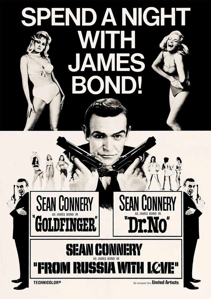 Poszter James Bond Sean Connery Goldfinger Dr. No