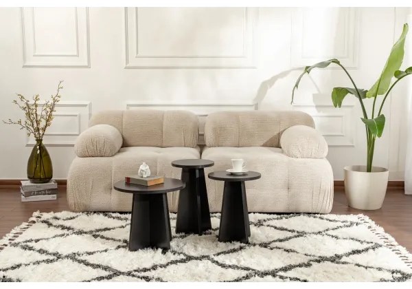 3 db LUME dohányzóasztal szett, átm. 28/33/43 cm, fekete