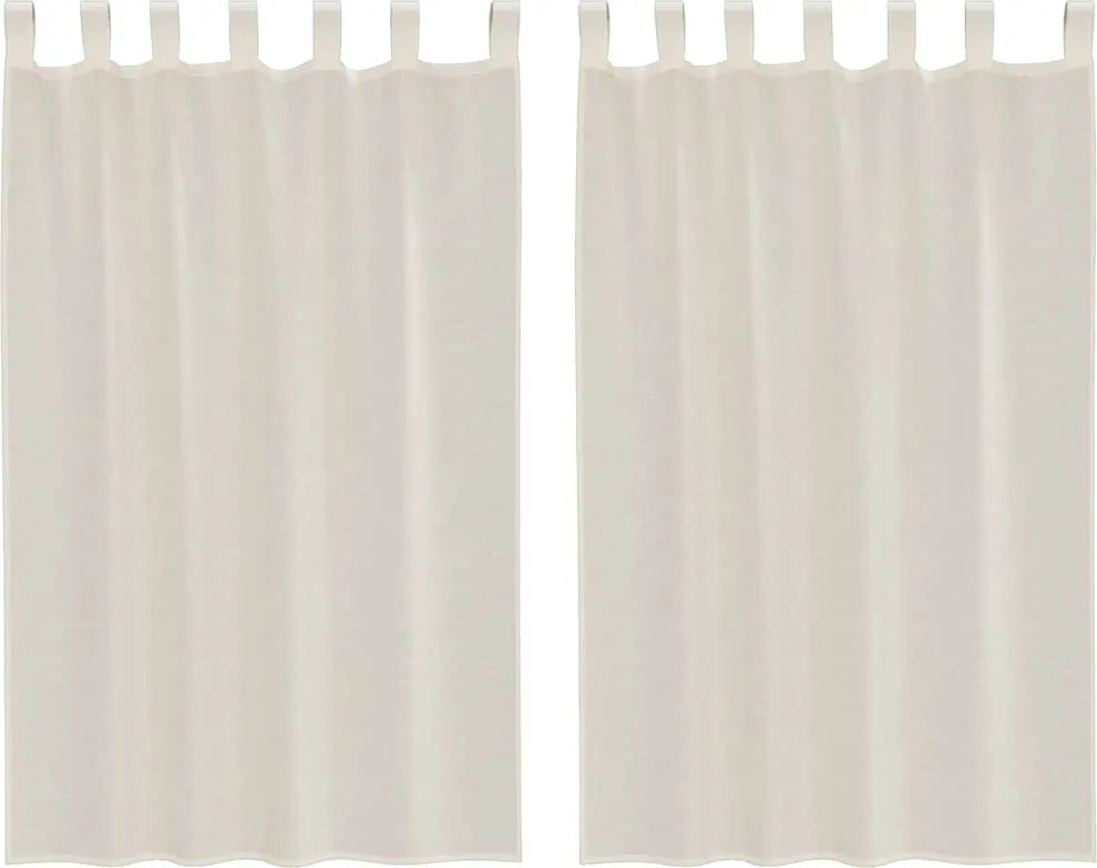 vidaXL 2 db krém színű fátyolfüggönyök fülecske tetejével 140x260 cm