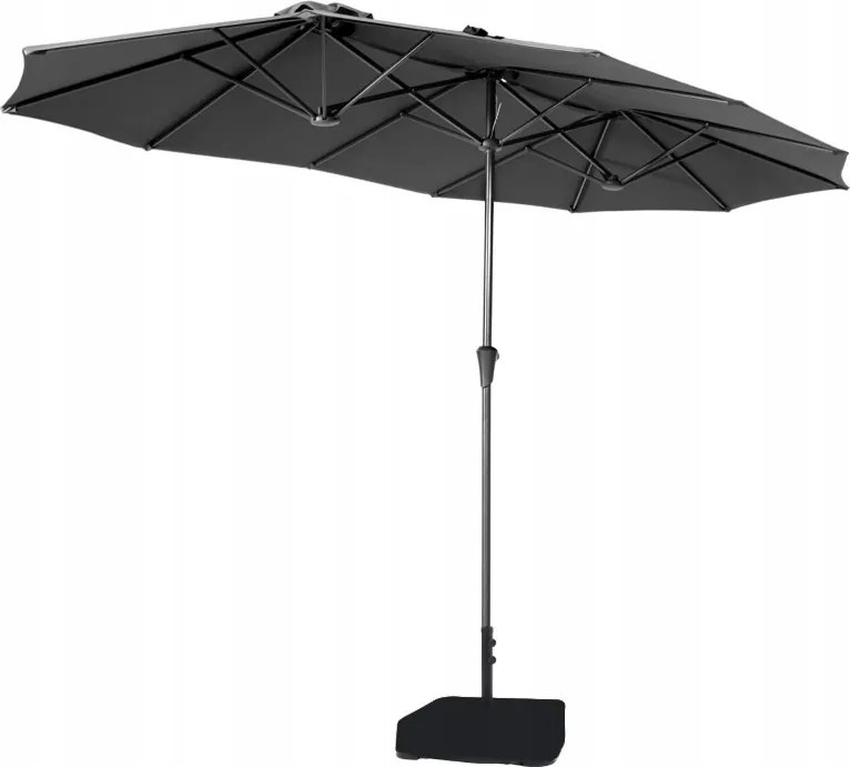 Kerti Napernyő Prémium Szürke 400 x 220 CM Állvány