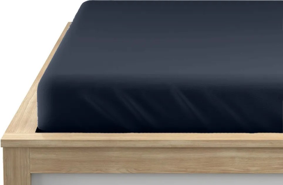 Jersey gumis lepedő lycrával tengerészkék 90 x 200 cm