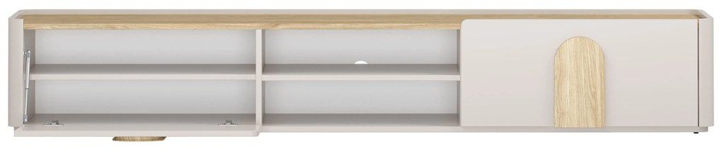 Amilio RTV szekrény 220 cm - kasmír / olajozott tölgy / világos tölgy fogantyú