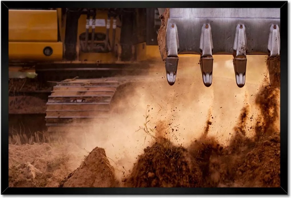 Poszterek keretben 60x40 Kotrógép kanál földdel