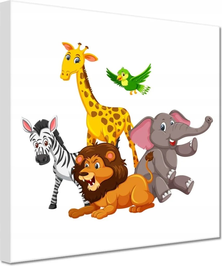 Vászonkép 20x20 Mosolygó szafari állatok