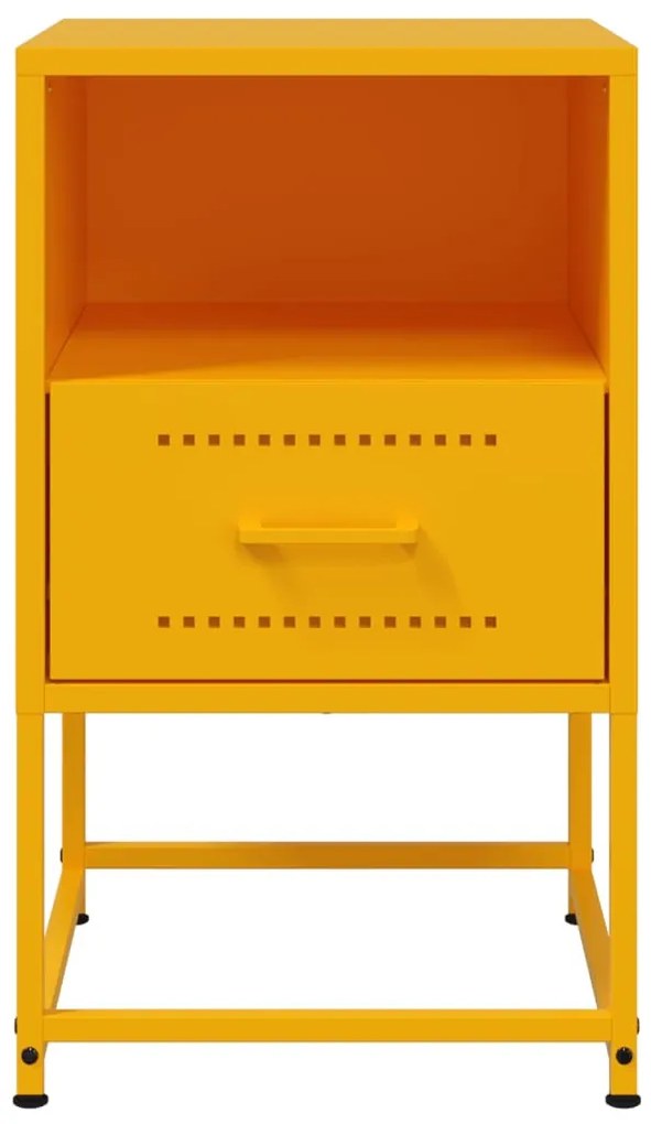 2 db mustársárga acél éjjeliszekrény 36x39x60,5 cm