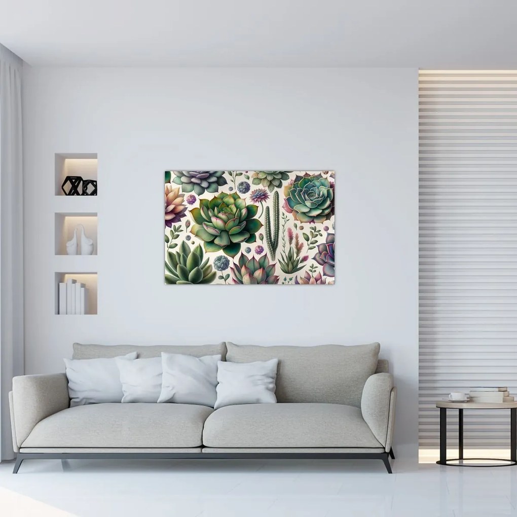 Kép - Pozsgás növények (90x60 cm)