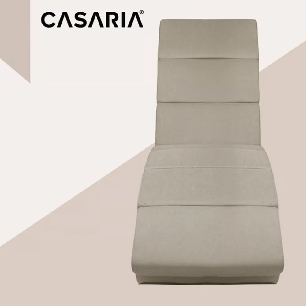 LONDON pihenő fotel masszázs- és fűtőfunkcióval, 186×55×89cm, bézs Casaria