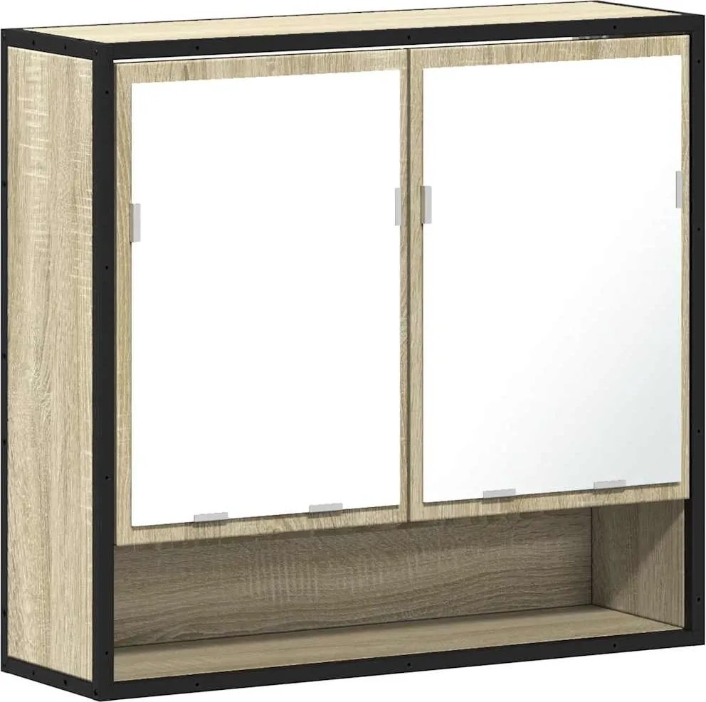 vidaXL sonoma tölgyfa fürdőszobai tükrös szekrény 65 x 20 x 60 cm