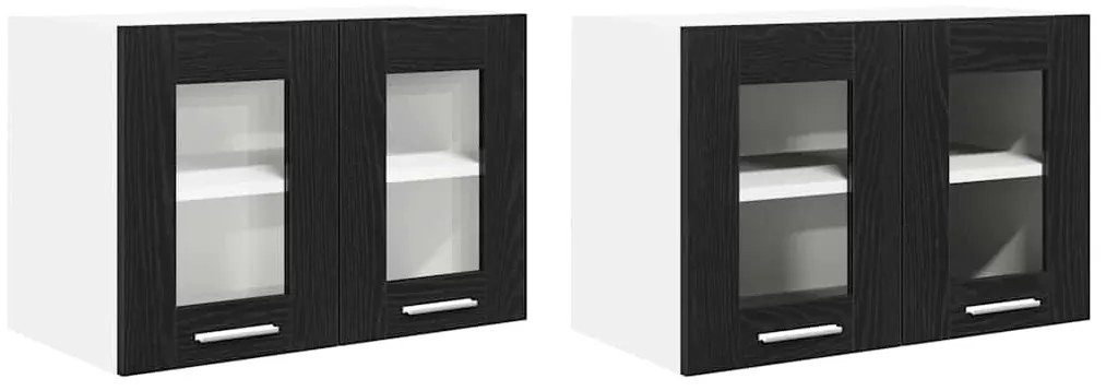 Függő szekrény Riga 2 pcs Fekete tölgy 60 x 31 x 40 cm Faanyag