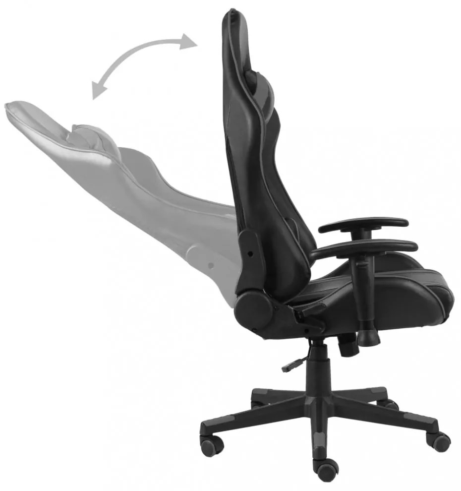 szürke PVC forgó gamer szék