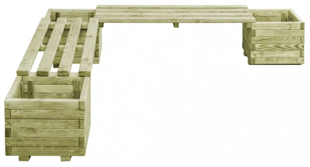 impregnált fenyőfa kerti virágtartó pad