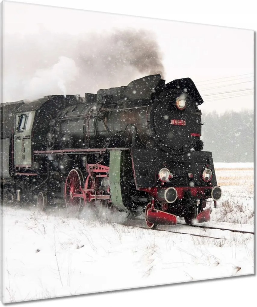 Vászonkép 90x90 Vonat Ol49-59 télen