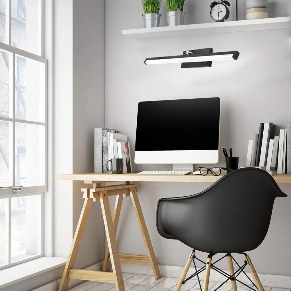 LED FÜRDŐSZOBA LÁMPA TÜKÖR fölötti 12W 50cm APP373-1W Fekete