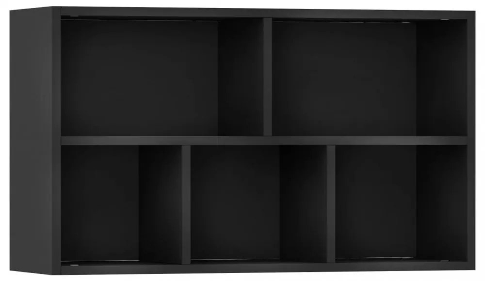 fekete szerelt fa könyv-/tálalószekrény 50 x 25 x 80 cm