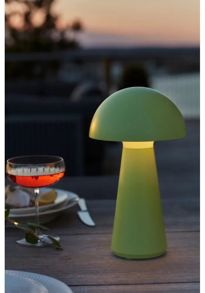 Zöld LED asztali lámpa távirányítóval (magasság 28 cm) Sam – Sirius