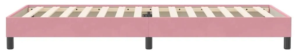 Box Spring ágy matrac nélkül rózsaszín 100x220 cm bársony