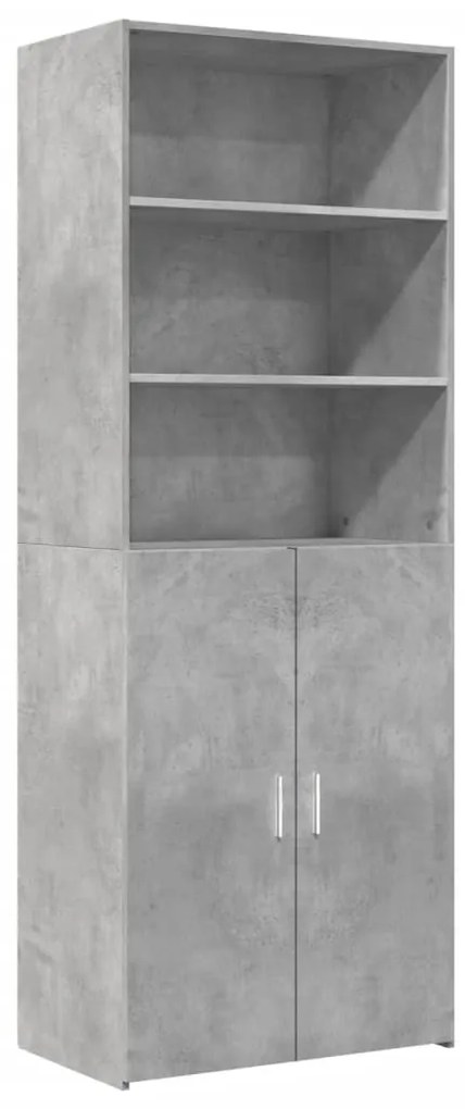 betonszürke szerelt fa magasszekrény 70 x 42,5 x 185 cm