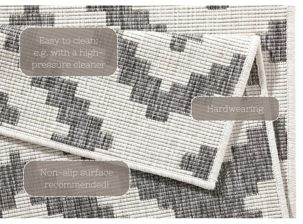 Malta szürke kültéri szőnyeg, 80 x 250 cm - NORTHRUGS