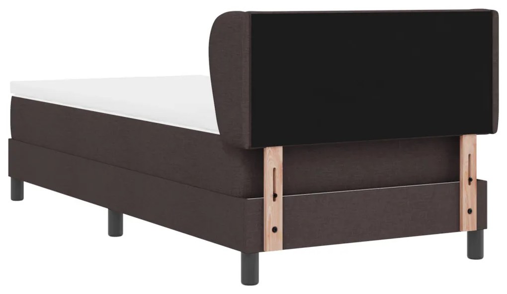 Boxspring Ágy Matrac nélkül Sötétbarna 90x200 cm Szövet