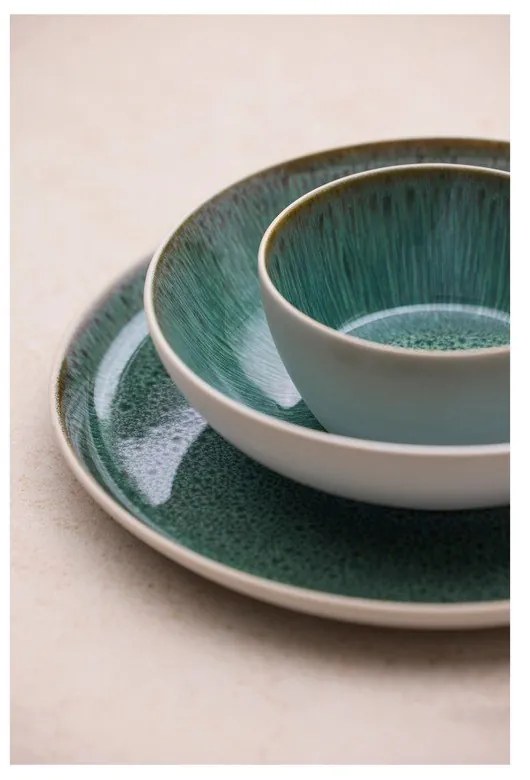 Fehér-zöld kőedény tányér ø 27 cm Gastro White/Green – Bitz