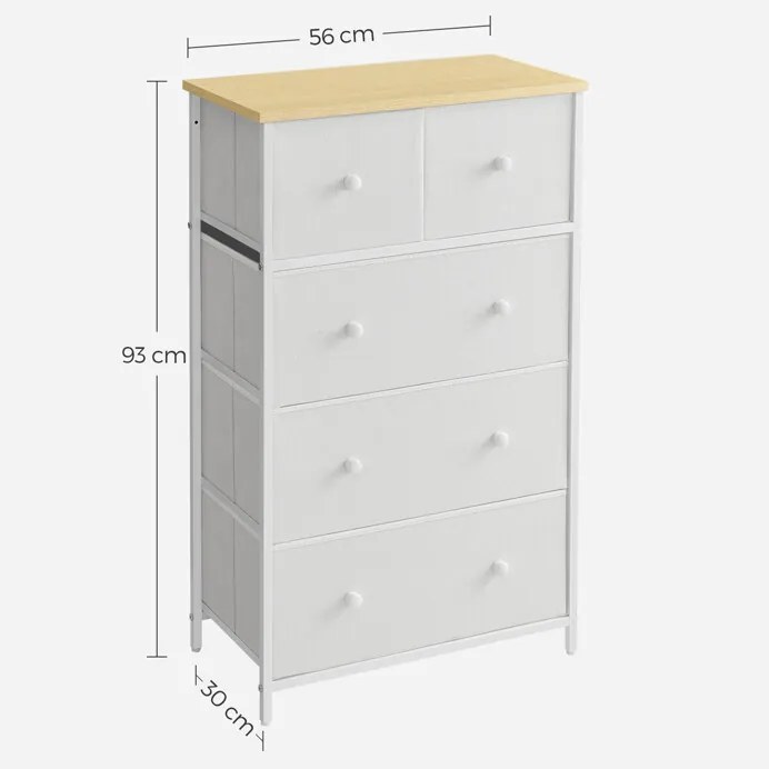 Fehér Fém Komód 56×30×93 cm. AUK-E1051 WT