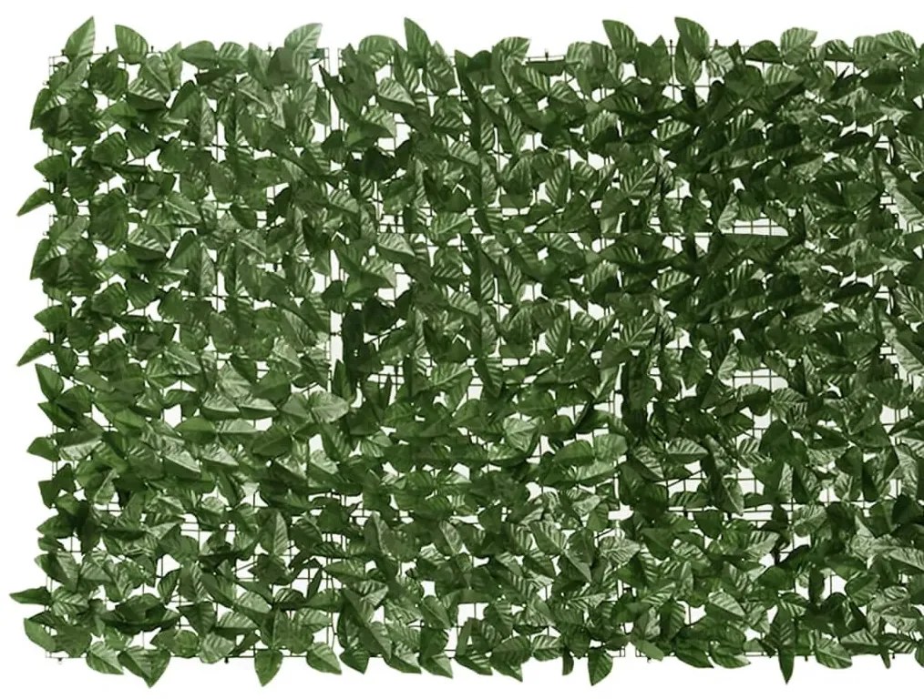 sötétzöld leveles erkélyparaván 600 x 100 cm