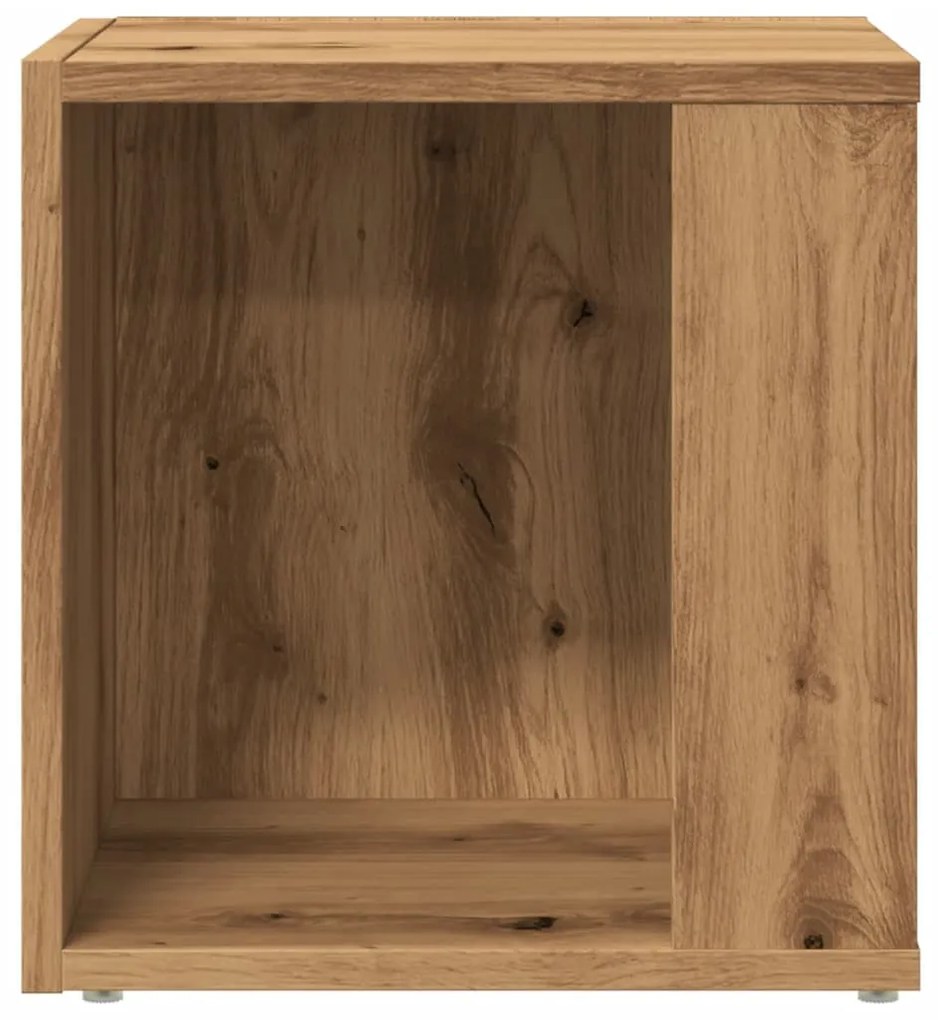 kézműves tölgy színű szerelt fa kisszekrény 33 x 33 x 34 cm