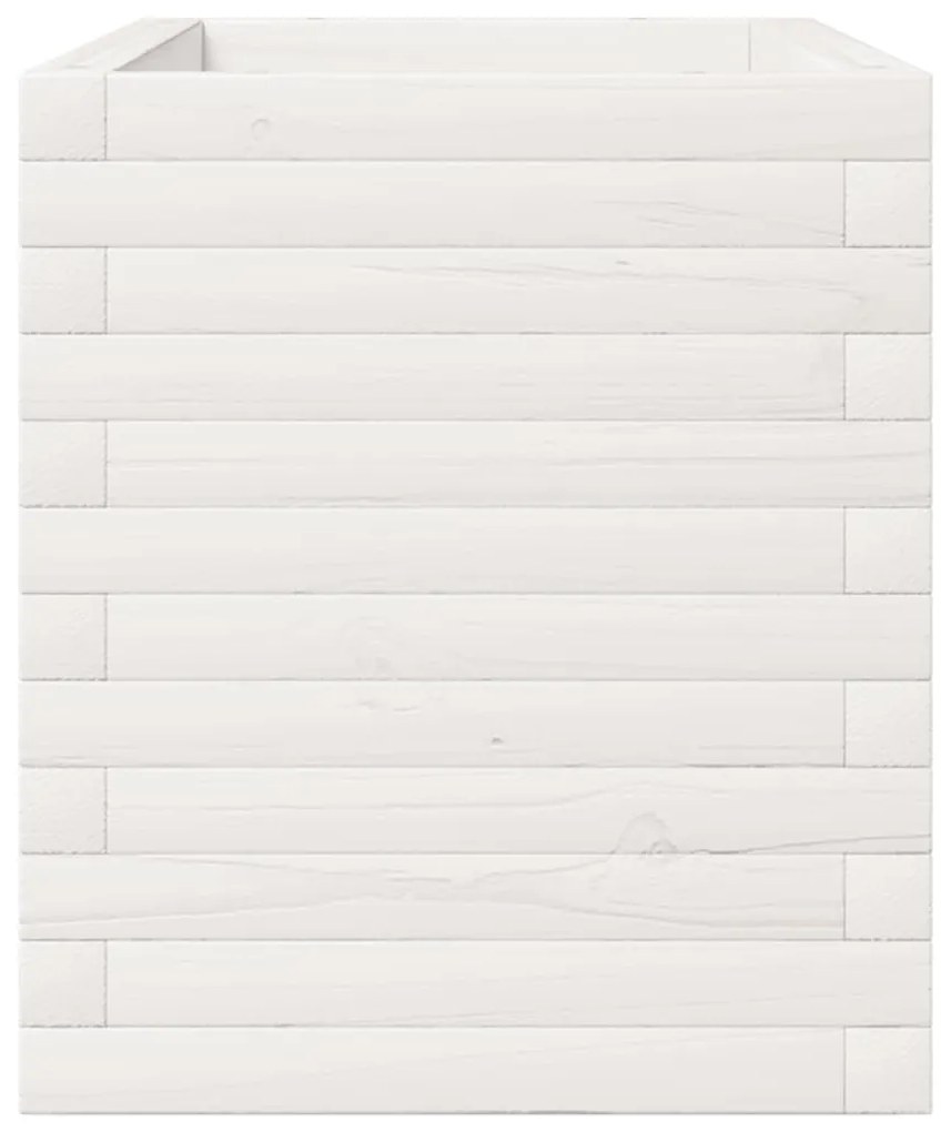 fehér tömör fenyőfa kerti virágtartó 110 x 40 x 49,5 cm