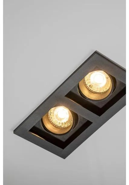 Lámpa Mennyezeti lámpatest RUBIO IP20, 187x102mm, dupla, négyzet, fekete