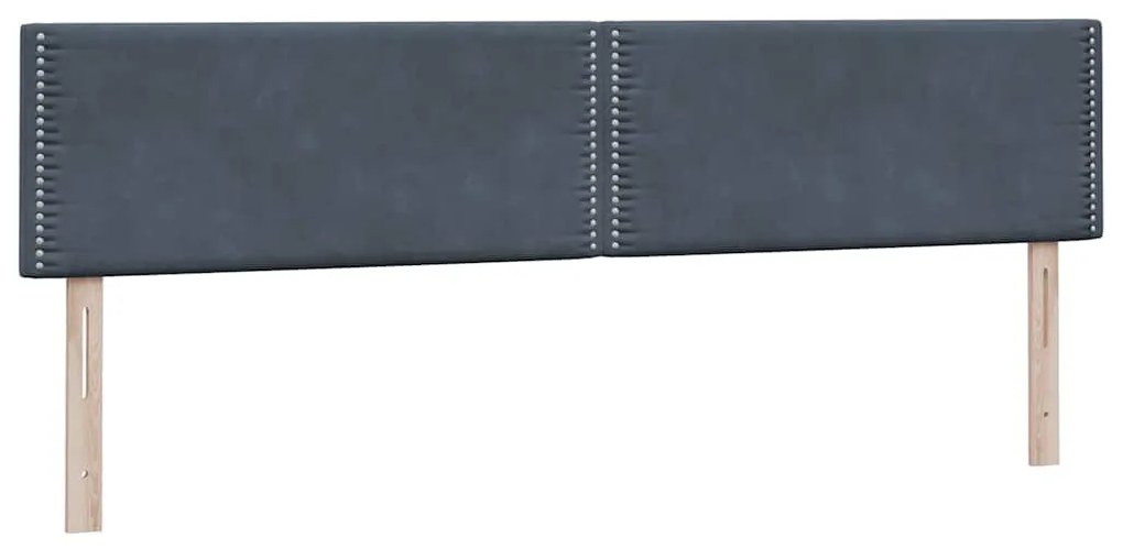 vidaXL sötétszürke bársony rugós ágy matracokkal 180x220 cm