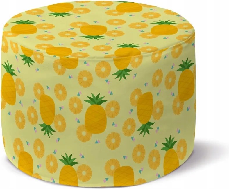 Lábtartó 35x25 cm Sárga Ananász Pufa Kerek Fotel Szék Ülőfelület
