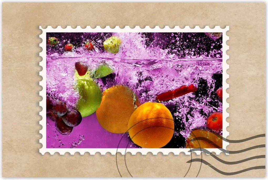 Poszterek 60x40 Gyümölcsök esnek a vízbe