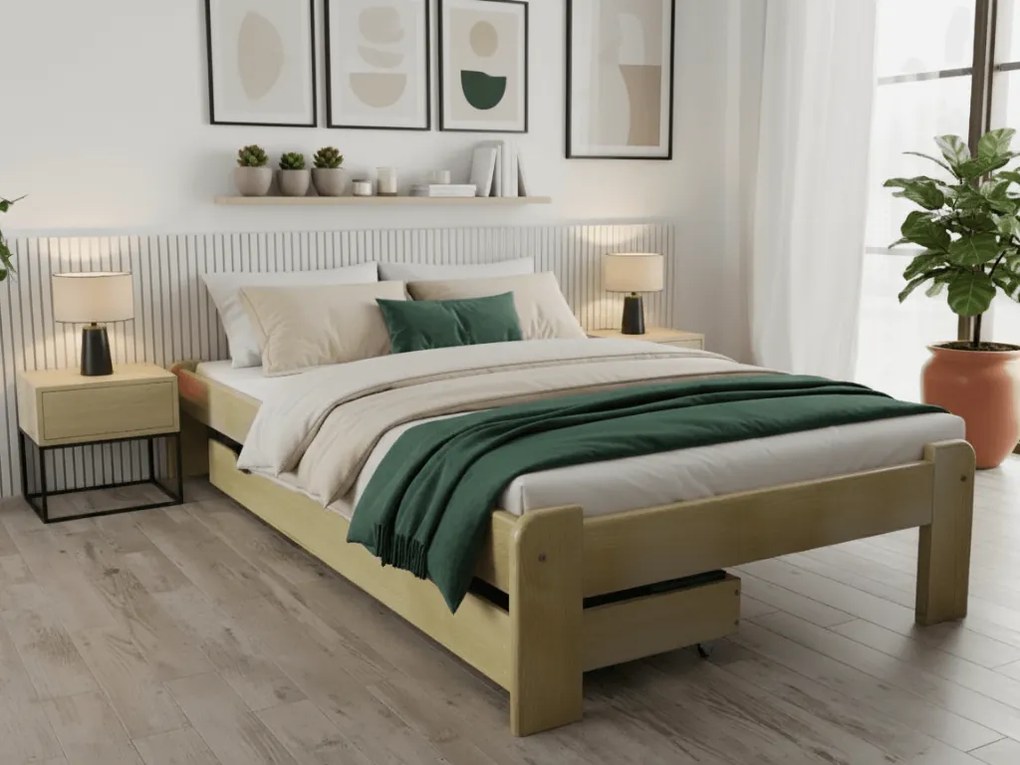 ADA ágy 80x200 cm, fenyőfa Ágyrács: Lamellás ágyrács, Matrac: Coco Maxi 20 cm matrac