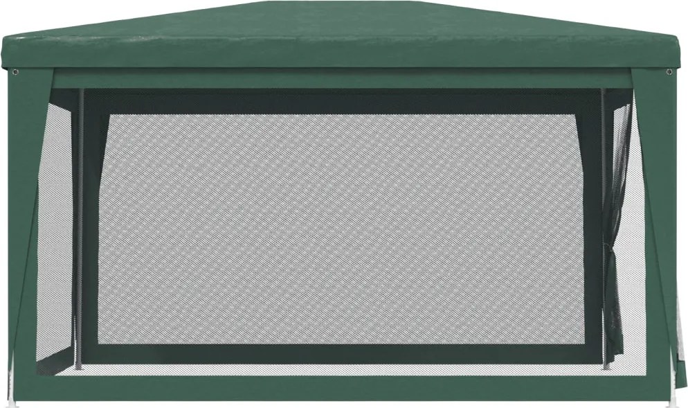 Zöld HDPE rendezvénysátor 4 hálós oldalfallal 3x4 m