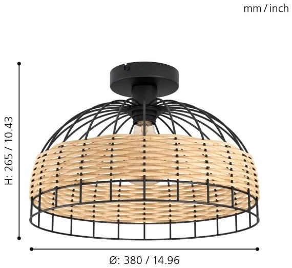 Eglo 43398 - Mennyezeti lámpa ANWICK 1xE27/60W/230V