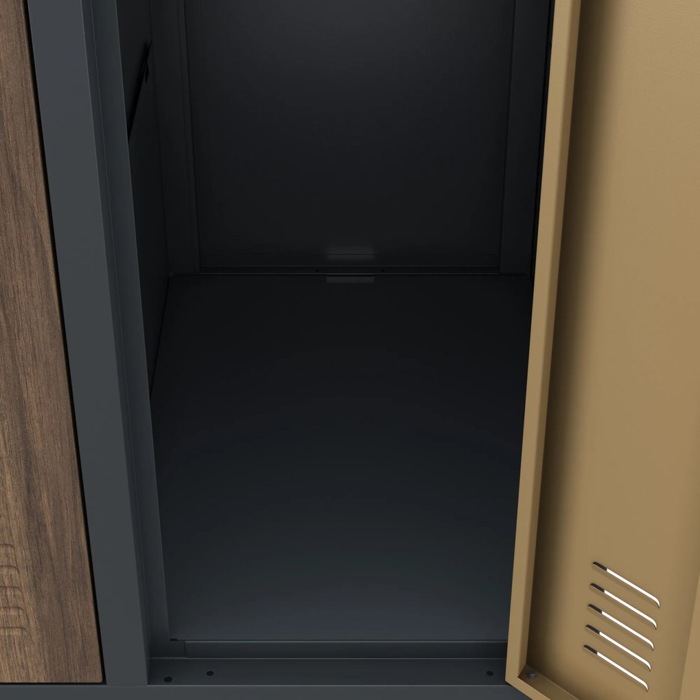 10 ajtós öltözőszekrény, antracit/dió, 1360x1720x450 mm: BARTEK Eco Design