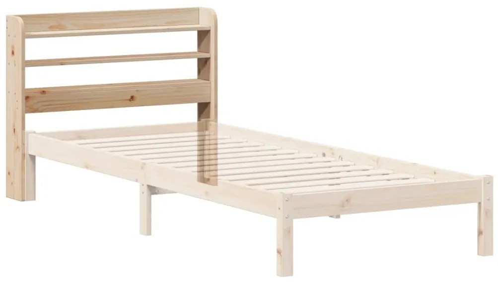 tömör fenyőfa fejtámla polcokkal 100 cm
