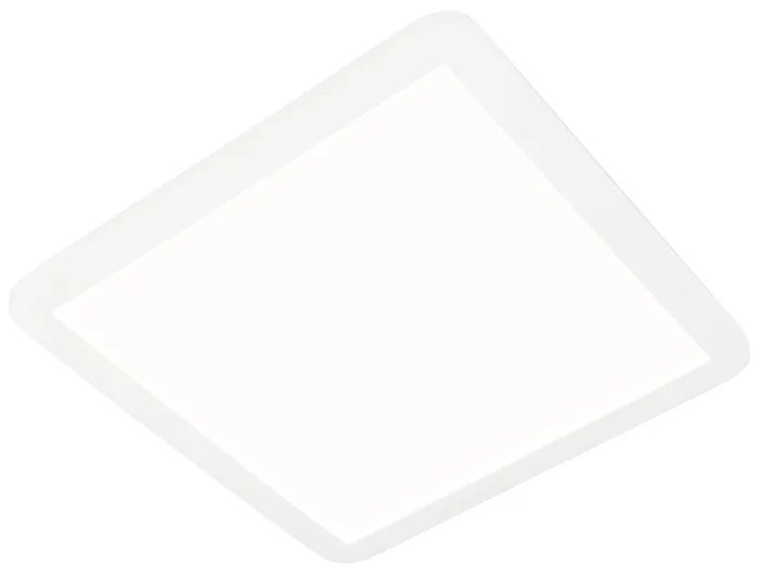 Mennyezeti lámpa fehér 40 cm négyzet alakú, beépített LED-del, 3 fokozatú fényerőszabályzóval, IP44 - Steve