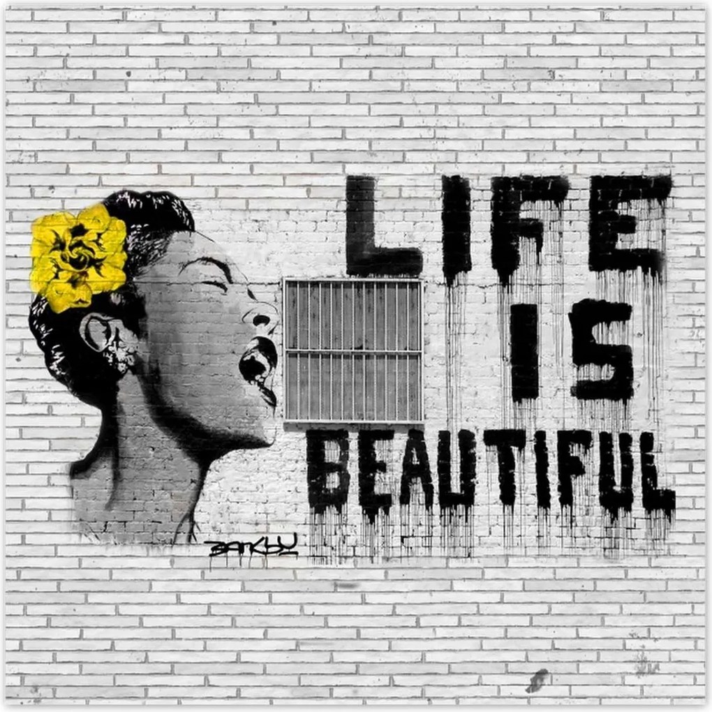 Poszterek 70x70 Banksy Life is beautiful