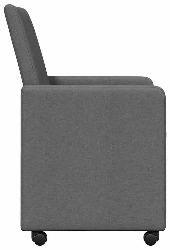 Étkező Székek kerékkel 2 pcs Sötétszürke 57 x 66 x 94 cm szövet