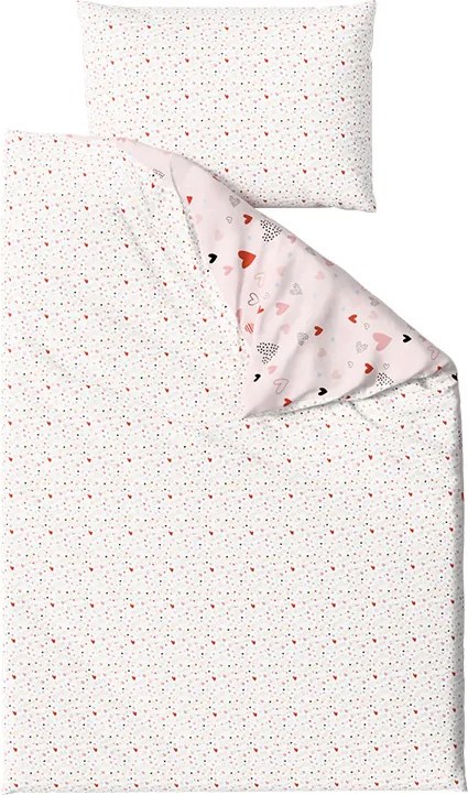 Krepp kiságy ágyneműhuzat Renforcé LOVITA rózsaszín Ágyneműhuzat mérete: 45 x 65 cm | 90 x 140 cm