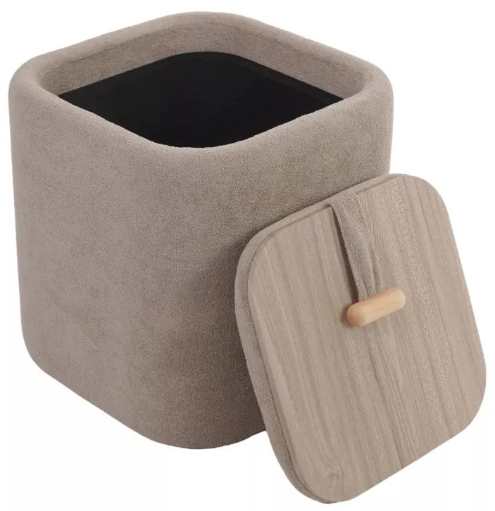 Nap bársony puff - sötétbézs