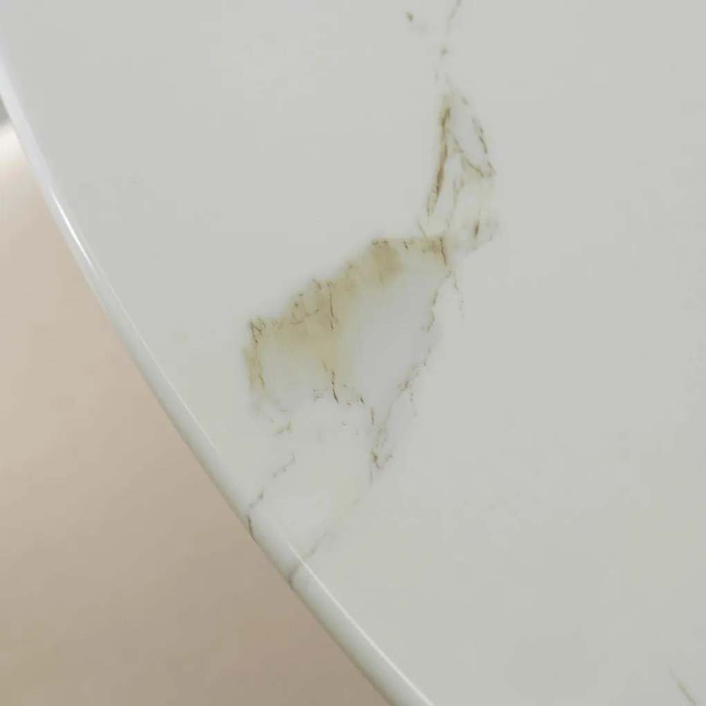 BALI asztal, 100 cm, fehér márvány/arany