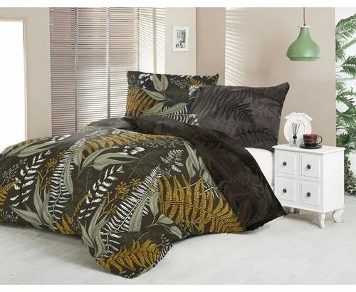 Kvalitex Luxury collection Páfrányok szatén ágyneműhuzat 220 x 200 cm, 2x 70 x 90 cm, 220 x 200 cm, 2 db 70 x 90 cm