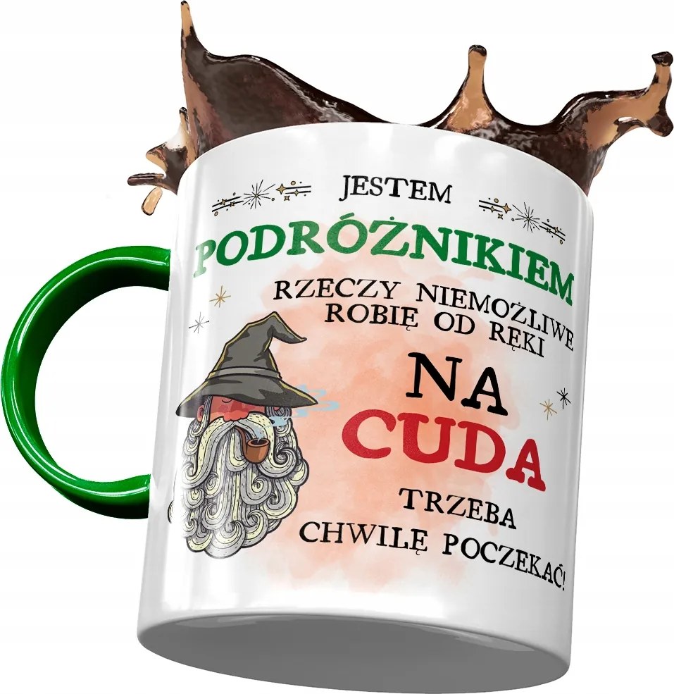 Zöld bögre az utazónak A csodákhoz Kell Pillanatok Nyomtatott Fotóval