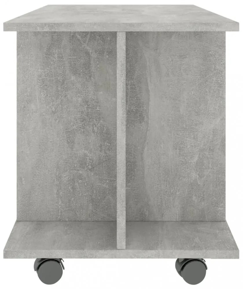 betonszürke szerelt fa TV-szekrény görgőkkel 80 x 40 x 45 cm