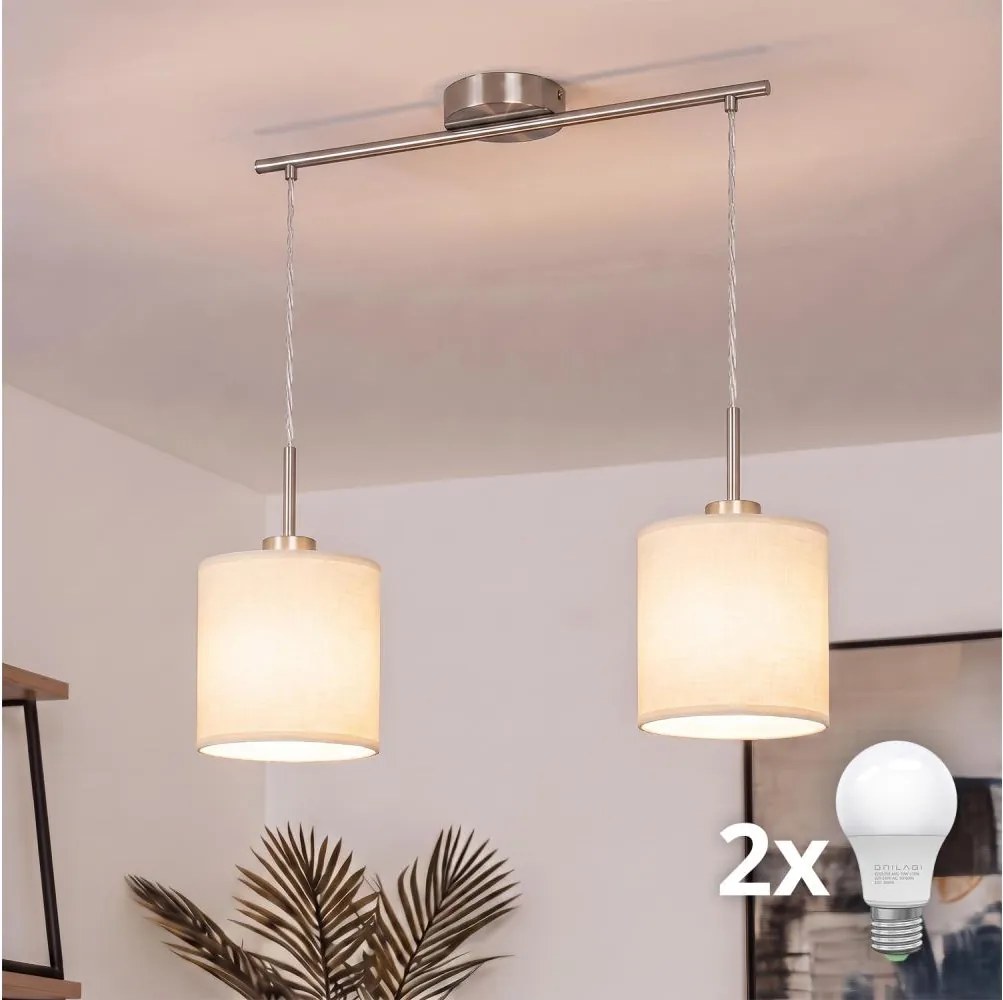 Brilagi - LED függeszték kábelen NUBILA 2xE27/60W/230V krémszínű